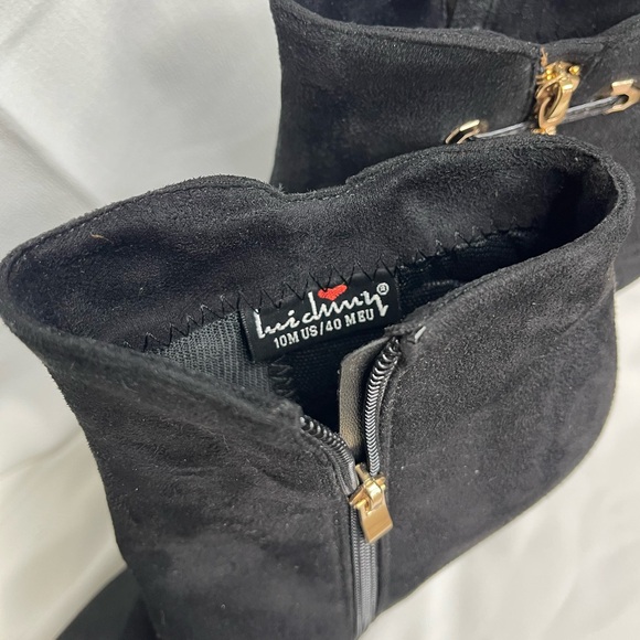 Elegant Black Luichiny Platform Stiletto Ankle Boots - Picture 4 of 5